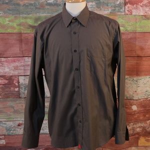UNTUCKIT Charcoal Gray Double Weave Size XL Shirt